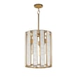 Miramar Foyer Pendant by Maxim Lighting, featuring a Natural Aged Brass finish with Steel, Seashell, and Acrylic elements, elegantly suspended.