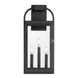 Maxim Lighting Bonham Outdoor Wall Sconce in Black, featuring durable steel, aluminum, and glass materials for elegant outdoor illumination.