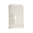 Maxim Lighting Cestino Wall Sconce in Weathered White, featuring durable steel and rattan for a stylish, contemporary look.