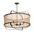 Maxim Lighting Cestino Drum Pendant in Antique Bronze, featuring a stylish design with steel and rattan materials.