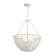 Maxim Lighting Cestino Pendant in Weathered White, featuring a stylish steel and rattan design for elegant home decor.