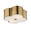 Maxim Lighting Clover 2-Light Flush Mount in Natural Aged Brass, featuring durable steel and glass for elegant lighting.