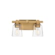 Maxim Lighting Cubos Vanity Light in Natural Aged Brass, featuring durable steel and glass for elegant bathroom decor.