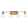 Maxim Lighting Cubos Vanity Light in Natural Aged Brass, featuring durable steel and glass for a modern bathroom look.