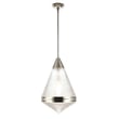 Maxim Lighting Hargreaves Pendant in Polished Nickel finish, featuring a sleek steel and glass design, hanging elegantly from the ceiling.