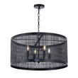 Maxim Lighting Hatcher Pendant in Black finish, featuring a sleek Steel frame with a modern design."