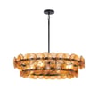 Maxim Lighting Loren Chandelier with a Gunmetal finish, featuring elegant recycled glass accents and a sleek steel frame.