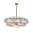 Maxim Lighting Loren Chandelier in Weathered Brass finish with Recycled Glass and Steel, featuring elegant curved arms and multiple light fixtures.
