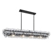 Maxim Lighting Loren Linear Chandelier with a Gunmetal finish, featuring a sleek design with Recycled Glass and Steel elements.