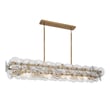Maxim Lighting Loren Linear Chandelier featuring a Weathered Brass finish with Recycled Glass and Steel elements, elegantly suspended for a modern look.