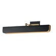 Maxim Lighting Miles Articulating LED Wall Sconce in Black with Natural Aged Brass finish, featuring a sleek steel frame and acrylic diffuser.