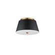 Maxim Lighting Miles Flush Mount in Black with Natural Aged Brass finish, featuring a sleek steel frame and acrylic diffuser for a modern look.