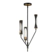 Maxim Lighting Regent 3-Light Pendant in Black with Antique Brass finish, featuring a sleek steel frame and elegant glass shades.