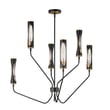 Maxim Lighting Regent Chandelier in Black with Antique Brass finish, featuring a steel frame and glass accents, elegantly hanging from the ceiling.