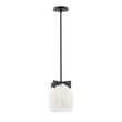 Maxim Lighting Scoop Pendant/Flush Mount with a sleek black steel frame and glass shade, showcasing a modern design.