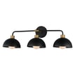 Maxim Lighting Thelonious Bath Vanity in Black with Natural Aged Brass finish, featuring a sleek Steel frame and modern design.