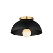 Maxim Lighting Thelonious Flush Mount in Black with Natural Aged Brass finish, crafted from steel, featuring a sleek, modern design.