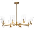 Maxim Lighting Armory Chandelier in Natural Aged Brass, featuring steel and glass for a stylish, modern look.