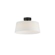 Maxim Lighting Paramount Flush Mount in Black finish with Steel frame and Linen shade, showcasing a modern and sleek design for ceiling installation.