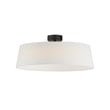 Maxim Lighting Paramount Flush Mount in Black finish with Steel frame and Linen shade, showcasing a modern, sleek design for overhead illumination.