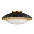 Maxim Lighting Primrose Flush Mount with Black and Gold Leaf finish, featuring a Steel frame and Glass shade, elegantly illuminates the space.