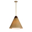 Maxim Lighting Sumatra Pendant with a Natural Aged Brass finish, featuring Steel and Glass elements, complemented by a Grasscloth shade.