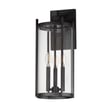 Maxim Lighting Belfry 3-Light Wall Sconce in Black, featuring durable aluminum and elegant glass design.