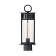 Maxim Lighting Windsor Outdoor Post in Black Patina finish, featuring a classic design with steel, aluminum, and glass elements.