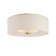 Maxim Lighting Bongo Flush Mount in Natural Aged Brass, featuring steel, linen, and glass for a stylish ceiling design.