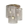 Fontaine Flush Mount by Maxim Lighting featuring a Steel frame in Golden Silver finish with cascading Wood Beads for an elegant touch.
