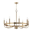 Maxim Lighting Frankie Chandelier in Heritage finish, featuring a sleek steel frame with elegant curves and multiple light fixtures.
