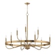 Frankie Chandelier by Maxim Lighting in Heritage finish, featuring a sleek steel design with multiple arms and bulb holders for a modern, elegant look.
