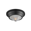 Maxim Lighting Hargreaves Flush Mount in Black finish with Steel frame and Glass shade, featuring a sleek, modern design suitable for any room.