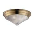 Maxim Lighting's Hargreaves Flush Mount in Natural Aged Brass finish features a sleek Steel frame with a Glass shade, offering a modern, elegant look.
