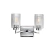 Maxim Lighting Rigata Bath Vanity with a sleek Polished Nickel finish, featuring a Steel and Glass design, elegantly illuminating a modern bathroom.