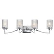 Maxim Lighting Rigata Bath Vanity with a sleek design in polished nickel finish, featuring steel and glass elements for a modern touch.