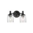 Maxim Lighting Swirl Bath Vanity features a sleek design with black steel accents and swirling glass shades, perfect for modern bathroom decor.