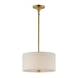 Maxim Lighting Bongo Convertible Pendant in Natural Aged Brass with Steel, Linen, and Glass for stylish home decor.