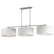 Maxim Lighting Bongo Linear Suspension in Satin Nickel, featuring steel, linen, and acrylic materials for modern decor.