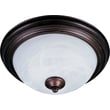 Maxim Lighting Essentials 584x Flush Mount in Oil Rubbed Bronze finish, featuring a sleek steel frame and a smooth glass shade for a modern look.