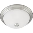 Image of Maxim Lighting Essentials 584x Flush Mount featuring a sleek design in Satin Nickel finish with a glass shade.
