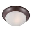 Maxim Lighting Essentials 585x Flush Mount with Oil Rubbed Bronze finish, featuring a sleek glass and steel design for modern elegance.