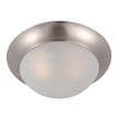 Maxim Lighting Essentials 585x Flush Mount with a sleek Satin Nickel finish, featuring a smooth Glass shade and durable Steel construction.