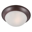 Maxim Lighting Essentials 585x Flush Mount with an Oil Rubbed Bronze finish, featuring a sleek design with a glass and steel construction.