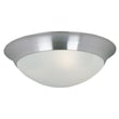 Maxim Lighting Essentials 585x Flush Mount with a sleek Satin Nickel finish, featuring a smooth Glass dome and durable Steel construction.