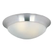 Maxim Lighting Essentials 585x Flush Mount featuring a sleek Satin Nickel finish with a smooth Glass shade, perfect for modern interiors.
