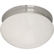 Image of Maxim Lighting's Essentials 588x Flush Mount featuring a sleek satin nickel finish with a smooth glass shade, perfect for modern interiors.