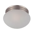 Maxim Lighting Essentials 588x Flush Mount with a sleek Satin Nickel finish, featuring a smooth Glass shade and durable Steel construction.