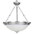 Maxim Lighting Essentials Bowl Pendant with Satin Nickel finish, featuring a sleek glass shade suspended from a steel frame, providing elegant overhead lighting.
