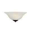 Maxim Lighting Essentials Bowl Wall Sconce in Oil Rubbed Bronze finish with a Glass shade, mounted on a Steel base, illuminating a warm glow.
